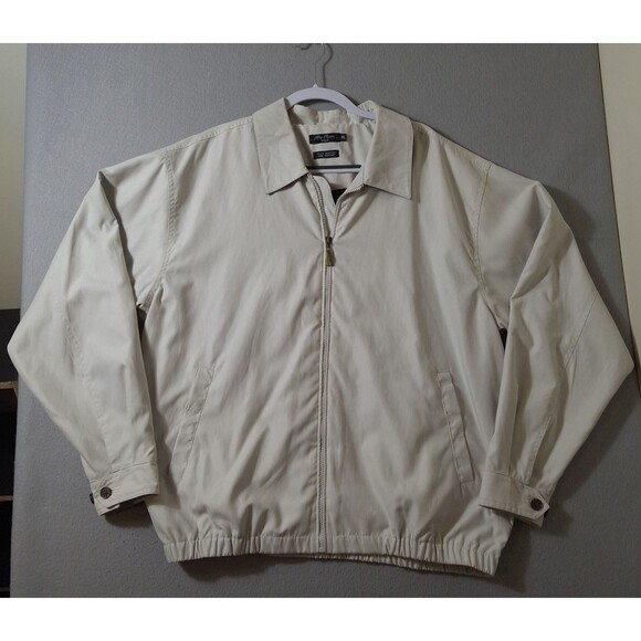 Alan Flusser Golf Jacket Mens XL White Full Zip Long Sleeve Pockets Course Club - Picture 1 of 9